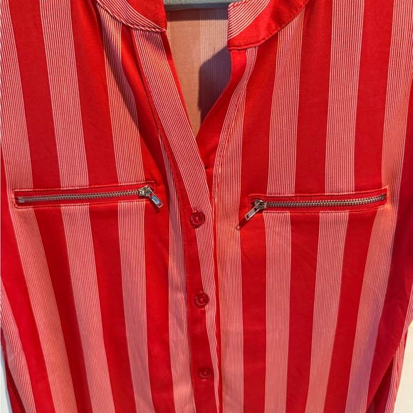 Blue Mood Red and Pink Striped Blouse - Picture 8 of 10